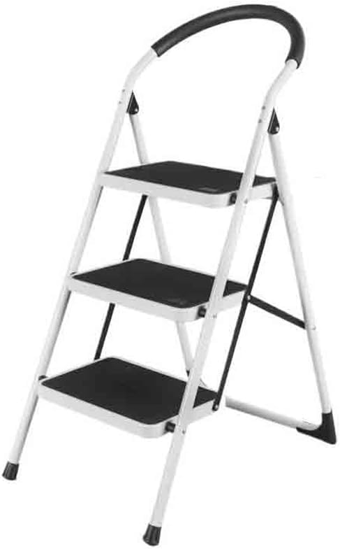 Portable Folding Ladder 2/3/4/5 Ladder Stool Thickened and Widened Family Ladder Household Indoor Multifunctional Folding Ladder Step Ladder(Red,Small)