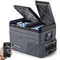 TECXERLLON 12 Volt Car Refrigerator Dual Zone Electric Cooler, 40 Quart Portable Freezer Fridge with APP Control, Compatible with Detachable Battery (Not Included), for Overlanding, Camping, RV, Truck
