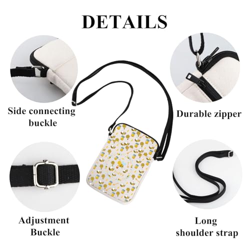 FUSTMW Bee Crossbody Purse Gifts for Bees Lovers Cross Body Bag Honey Bee Gifts Travel Cell Phone Purse4
