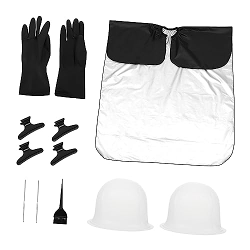 Beatifufu Diy Hair Coloring Dye Cap Set 11pcs Silicone Highlighting Kit with Hooks for Salon or Home Use