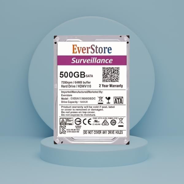 EVERSTORE 500GB SATA III Internal Hard Drive with 2 Year Warranty, 3.5-Inch Surveillance & Desktop (B0D927MNDF) Amazon Price History, Amazon Price Tracker