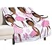 Kids Pink African American Ballerina Flannel Blankets, Cute Little African American Ballerinas Ballet Princess Dancer Throw Bed Blanket for Sofa Chair Bed Soft Blanket for Girls 30