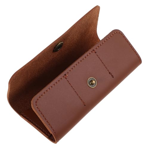 DEARMAMY Pu Leder Gitarren Plektrum Etui Pick Tasche für Akustik Bass Robustes Plectrum Organizer Case in Braun Praktische Aufbewahrung für Musiker Zubehör