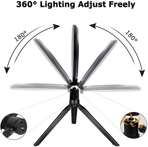 image for Gincleey LED Ring Light Stand 6“,11 Level Brightness 5 Colors Selfie