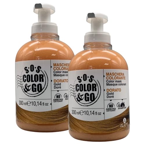 2x Maschera Colorante DORATO. Nutre, Intensifica e Tonalizza i Capelli Naturali, Colorati o Con Mèches 300ml