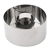 Ruilogod Metal hogar cocina pan redondo galletas postre pastel cortador hacer molde tono plata