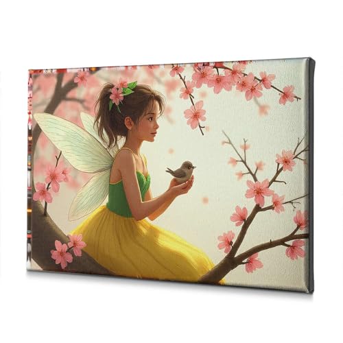 Toile fée aux cerisiers 40x60 cm pour sublimer la déco de votre salle de bain