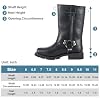 Motorcycle Boots for Women Black Mid Calf Motorcycle Riding Boots Waterproof PU Leather Boots
