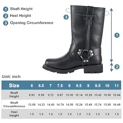 Motorcycle Boots for Women Black Mid Calf Motorcycle Riding Boots Waterproof PU Leather Boots