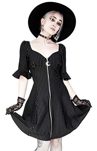 Restyle Clothing Pinstripe Sweetheart Dress - Pinstripe Dress (Xx-Large) Black #TOP4