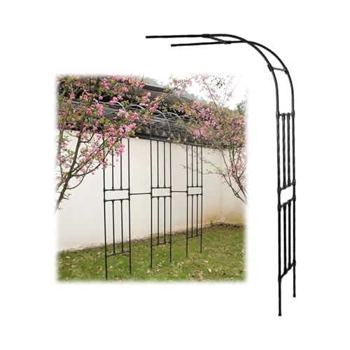 KKTX Half Garden Arch - Garden Arbor Trellis Wall Wedding Archway Arcs de Soutien en Acier Lourd en Acier, pour la Plante d'escalade Rose.Black,220x240cm