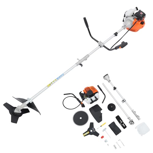 ROGONPDK Desbrozadora de gasolina de 42,7 cc, multifunción, cortadora de jardín y desbrozadora, cortadora de hierba, cortadora de césped de 2 tiempos, herramienta de jardín para cortar arbustos