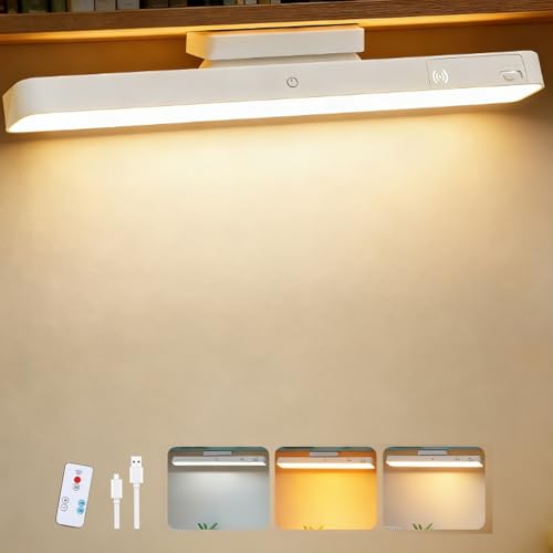 Under Cabinet Kitchen Lights LED Cabinet Lights Reading Lamp Magnetic Closet Lamp,1200mah Battery,USB Rechargeable Adjustable 3 Colors Remote Touch Control for Kitchen Makeup Wardrobe Mirror