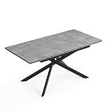 AUSZIEHBAR – Die Tischplatte des Tisches misst unausgezogen 120x80 cm. Dank der Erweiterungsplatte lässt sich der Tisch auf 160x80 cm vergrößern und bietet Platz für 6 Personen