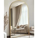 Full Length Mirror, 81"x41" Oversized Floor Mirror Freestanding, Full Body Floor Standing Mirror with Stand, Hanging Mounted for Bedroom Living Room, Gold, Arched Style