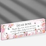 Pinkunn Boss Lady Gifts for Women Inspirational Quotes Office Gifts for Women Acrylic Boss Lady Office Decor Birthday Appreciation Keepsake and Paperweight for Leader(Elegant Style)