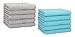 Produktbild Betz 10 Stück Gästehandtücher Premium 100% Baumwolle Gästetuch-Set 30x50 cm Farbe Silbergrau und türkis