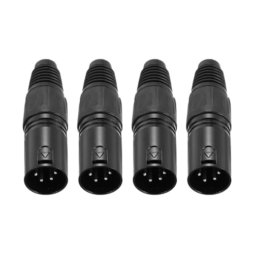 Connecteur XLR mâle 4 broches MECCANIXITY noir pour câble audio de mixeur et amplificateur x4