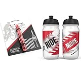 KOM Cycling Tire Repair Tool (Red) + 2X Ride More Water Bottles