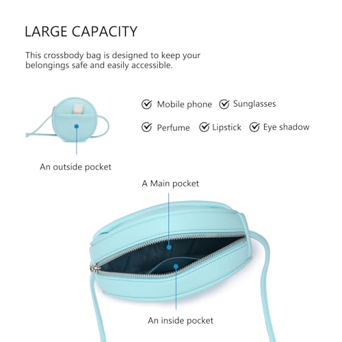 Image of Circle Crossbody Bag for Women NYLON Circle Purse with Zipper Adjustable Knot Shoulder Straps