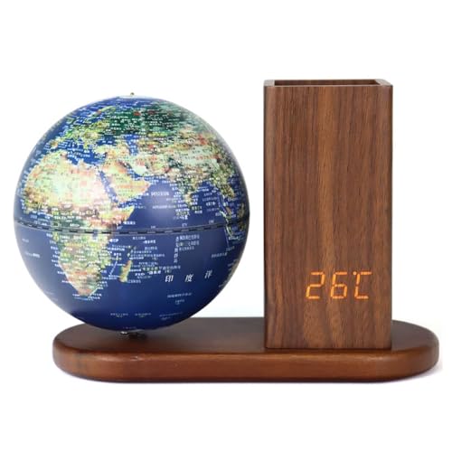 Suporte de caneta de relógio recarregável com suporte de caneta globo de 13cm e sino de música Supor