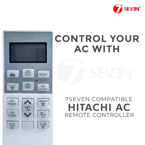 Image of 7SEVEN Compatible with Hitachi AC Remote Control 168B Model Suitable for 1 1.5 2 Ton Spilt and Window Air Conditioner - Match Keys Exactly Existing Remote Controller Use New AAA Alkaline Battery