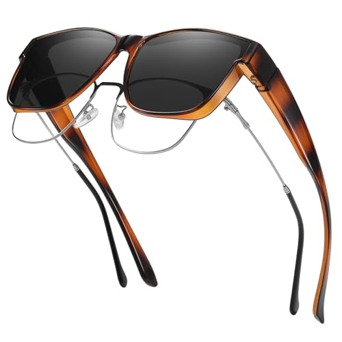 Image of GEGURI Polarized Sunglasses Fit Over Glasses for Men Women, Oversized Square Sun Glasses UV400 Protection Shades