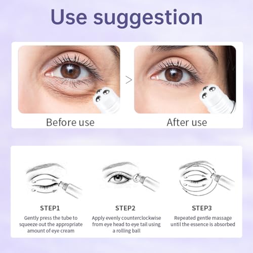 Ninnyi Eye Cream Anti Aging with Rolling Ball, Under Eye Repair Cream for Wrinkles, Puffy Eyes, Lines, Dark Circles(20g) - Image 7