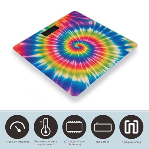 Báscula digital inteligente Tie Dye Rainbow para baño miniatura 3