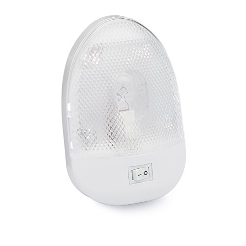 Lumitronics Rv 12V Oval Single Dome Optics Light - Interior Lighting For Camper Trailer - On/Off Switch - Clear Removable Lens (White) #TOP1