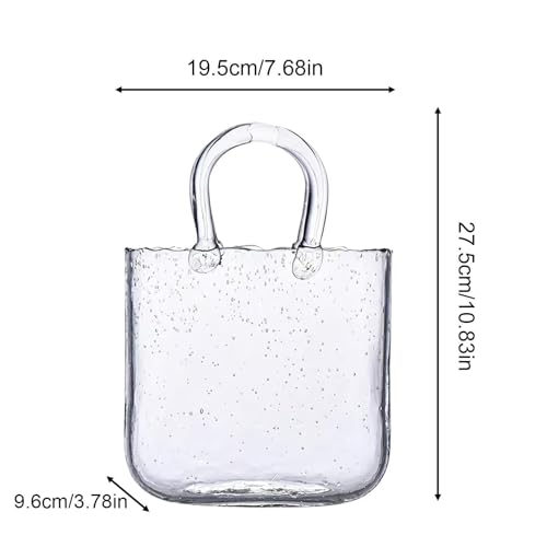 Vase en verre sac à main avec anse intégrée pour cocktails