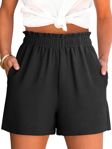 ANRABESS Shorts for Women Summer Casual Elastic High Waisted Dressy