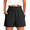 ANRABESS Shorts for Women,Dressy Casual Elastic High Waisted,Comfy Lightweight Airy,Summer Shorts for Beach,Travel & Vacation