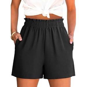 ANRABESS Shorts for Women,Dressy Casual Elastic High Waisted,Comfy Lightweight Airy,Summer Shorts for Beach,Travel & Vacation