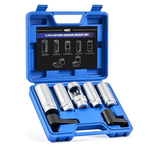 Orion Motor Tech 7pc Oxygen Sensor Socket Set O2 & Lambda Sensor Removal Tool with 22mm 27mm 29mm Sockets 1/2 & 3/8 Drive Professional Sensor Remover Kit for Oil Vacuum Fuel Injector Switch