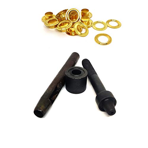 Nimida™ Starter Pack - Tool set with 20 nos Golden Grommet/Eyelet Large size 22.5 mm (14/16 inch) | for Tarpaulin, Banners, Leather bags etc | Starter Pack Combo