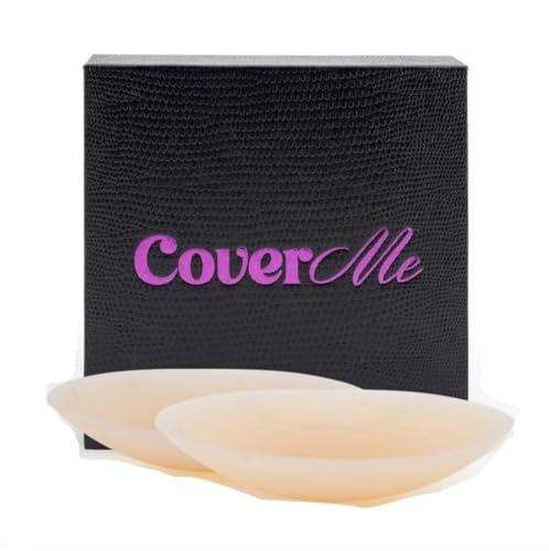 Image of coverme Nipple Covers, Silicone Sticky Pasties for Women, Skin-Tone Adhesive with Travel Case, Ultra-Comfort, Reusable!