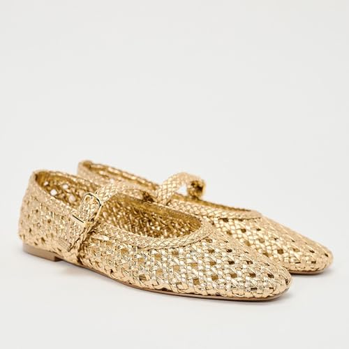 Woven Flats for Women Breathable Mesh Ballet Flats with Cute Bows, Dressy Fishnet Shoes with Round Toe for Comfort and Style3