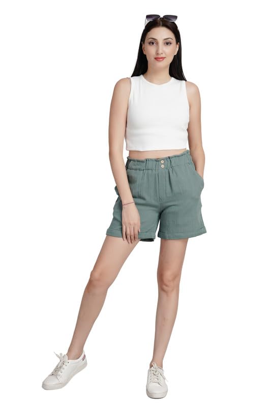 kiarabel Solid Regular Fit I Cotton Fabric I Off White Colour I Shorts-picture-57