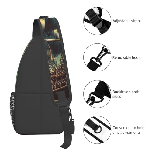 Mochila Small Sling para Senderismo Unisex Negra miniatura 5
