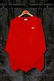 UNISEX SUDADERA SUETER OVERSIZE ROJO ESPAÑA CON LOGO AMARILLO - TALLA EXTRAGRANDE S/M - ALGODÓN SUAVE Y ABRIGOSO - NOAH CHRISTIAN