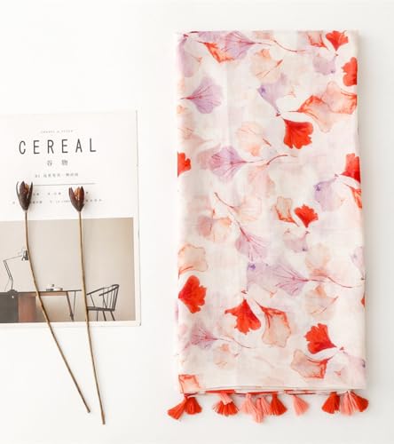 Travel Boho Scarf for Women Casual Lightweight Fashion Multicolor Shawl Wraps with Fringed Beads3