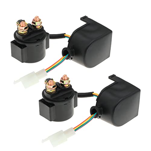 Solenoid Starter Relay For 4 Stroke Gy6 Engine 50Cc 70Cc 90Cc 100Cc 110Cc 125Cc 150Cc 200Cc 250Cc For Honda For Can-Am For Polaris For Suzuki For Arctic Atv Quad Scooter Go Kart Chopper Dirt Bike #TOP2