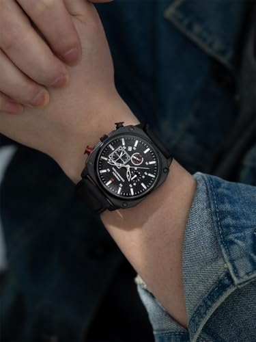 Image of French Connection Chronexis Black Dial Chronograph Watch for Men - FCB19BBL
