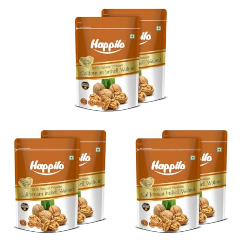 Image of Happilo Premium Inshell Dried Walnut 500g (Pack of 6) | Akhrot Giri | Dry Fruits, Healthy Snacks | Large Size | Walnut with Shell | Rich in Protein, Antioxidants & Source of Omega-3
