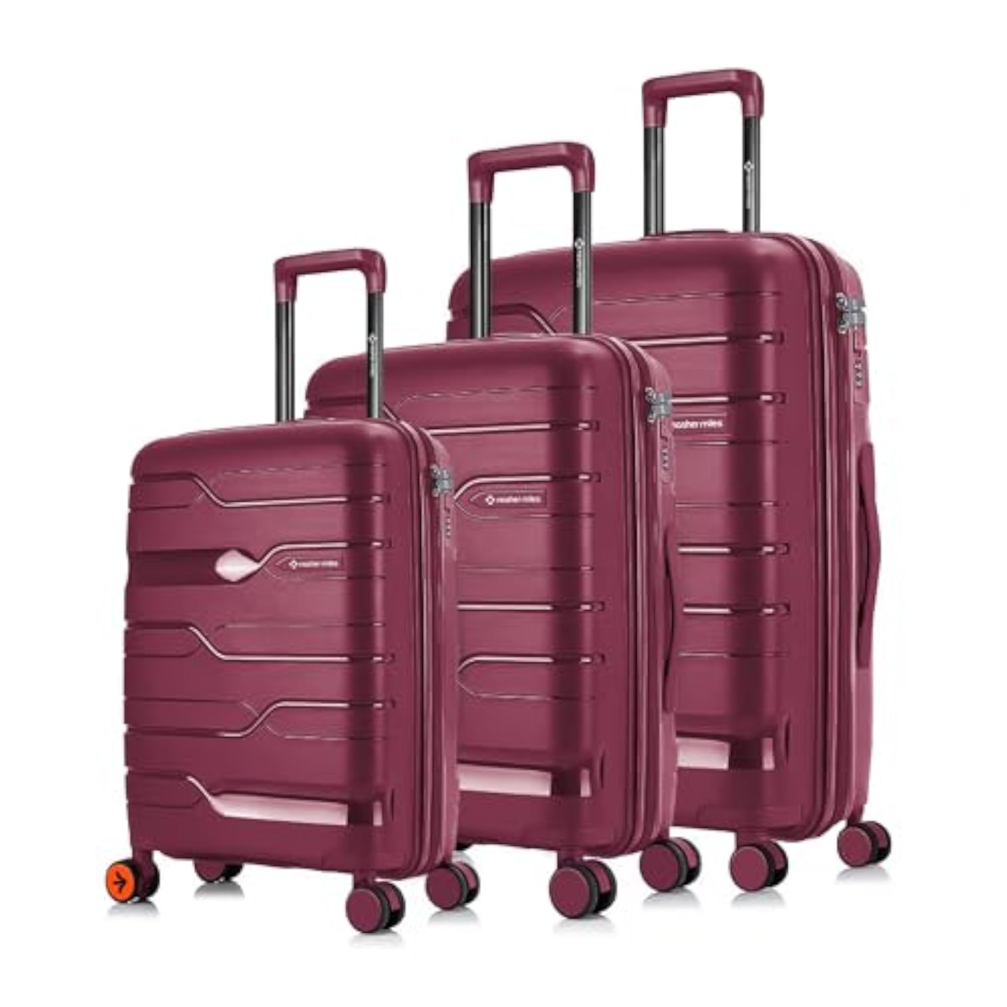 Polypropylene Spinner Paris Hard-Sided Luggage Set of 3