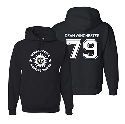 Studio 9Thirty3 Dean Winchester Cosplay Costume – Supernatural Hoodie – Winchester Brothers Halloween Outfit – Fan Gift (Medium, Black)