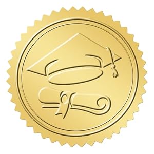 Anwyll Goldfolie Abschluss-Siegelaufkleber Klasse 2025, 100 Stück