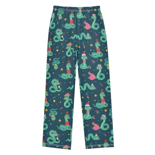 Boys' Pants New Year Snake Star Long Bottoms Jogger Pants Elastic Waist Trousers with Pockets S-XL