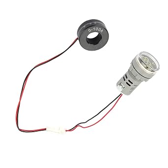 High Performance 0-100A Ammeter Digital Current Meter with LED Display for Industrial Use Compact and Sturdy (White)